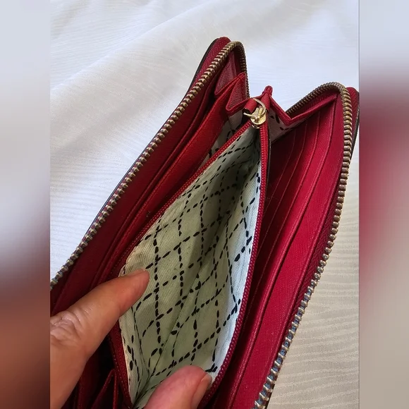Kate Spade Newbury Lane Red Zip Around Wallet - Picture 10 of 15